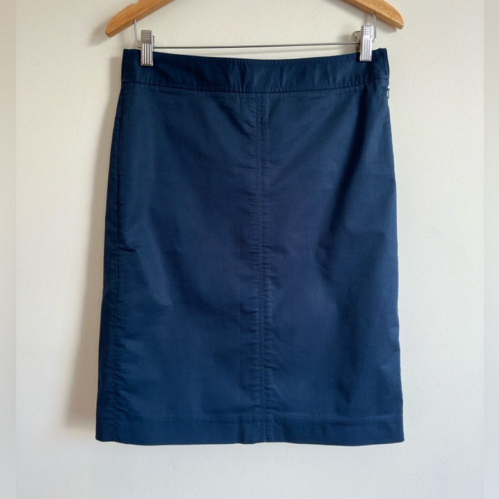 J. Crew || Woman’s Deep Blue cotton/strech  Pencil Skirt Sz 4